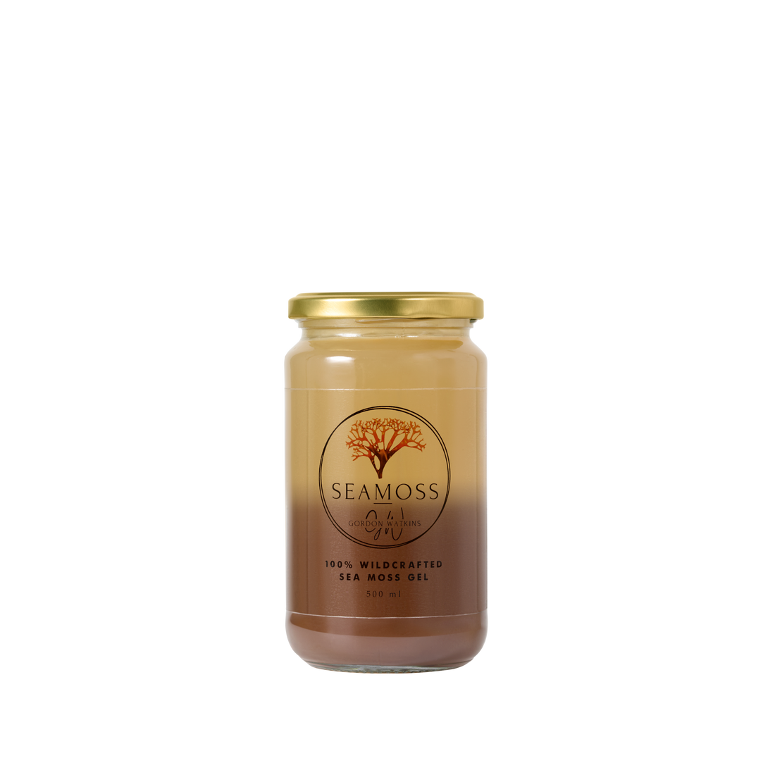 Jar of mixed sea moss gel. It has both golden and purple seamoss mixed in one jar. Get the benefits of both together 