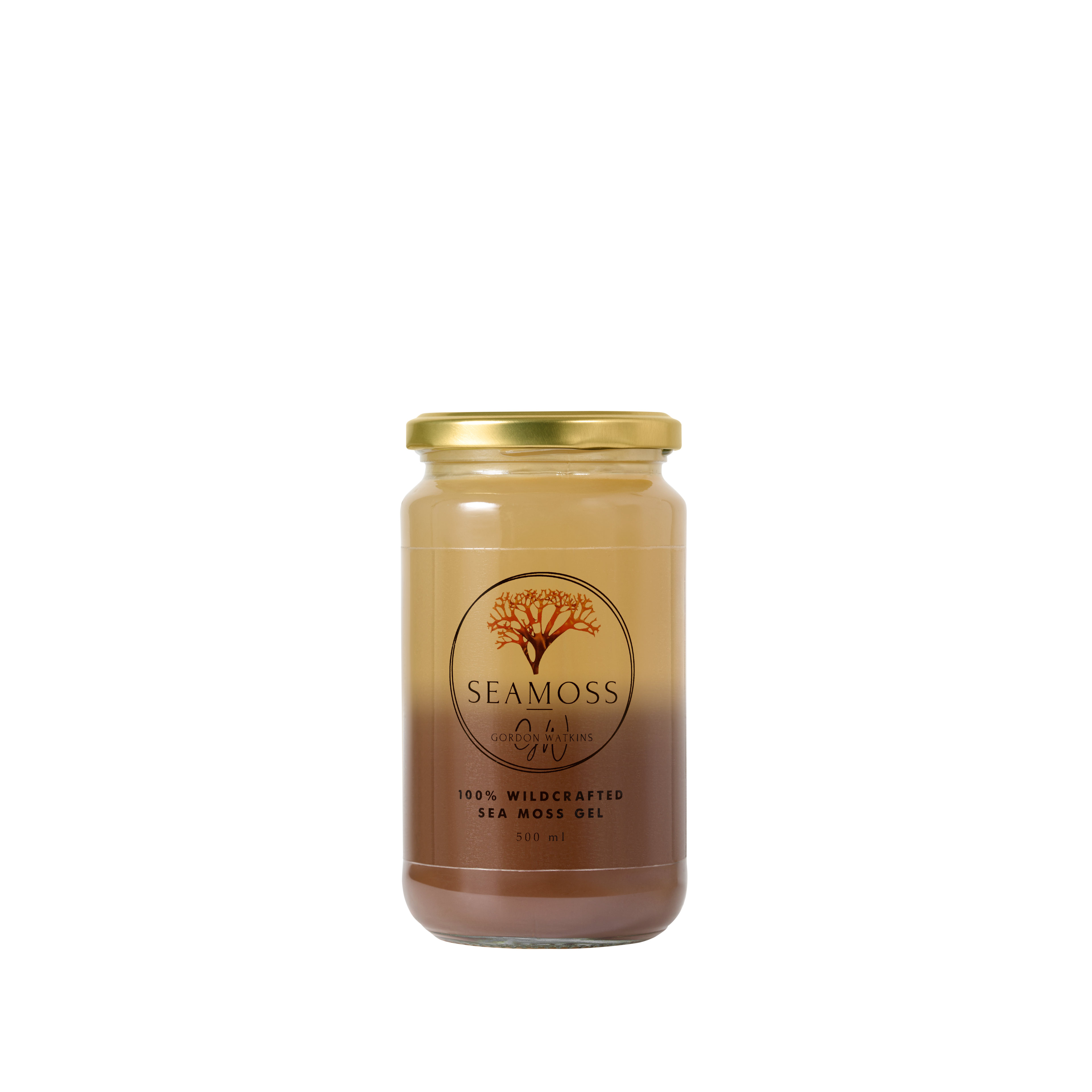 Jar of mixed sea moss gel. It has both golden and purple seamoss mixed in one jar. Get the benefits of both together 